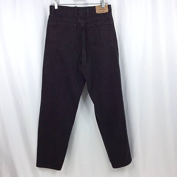 Vintage Womens Eddie Bauer Jeans Loose Tapered Leg Size 14 30x30 Made USA Black - Picture 2 of 7